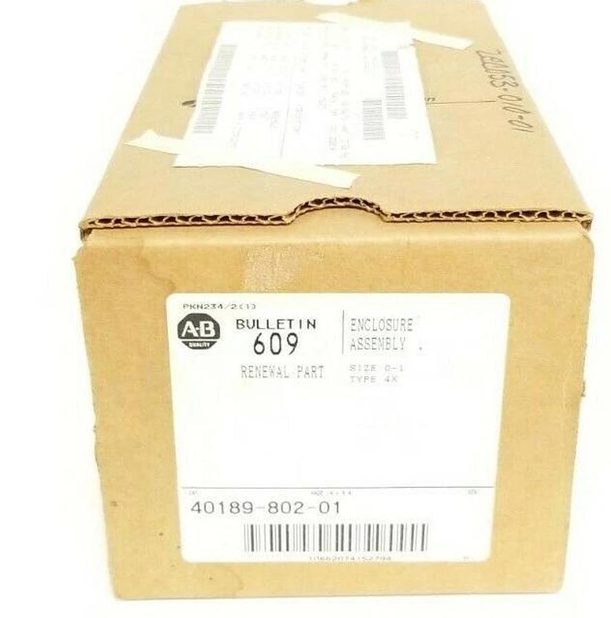 Used NIB ALLEN BRADLEY 40189-802-01 ENCLOSURE ASSEMBLY 4018980201, SIZE 0-1, TYPE 4K
