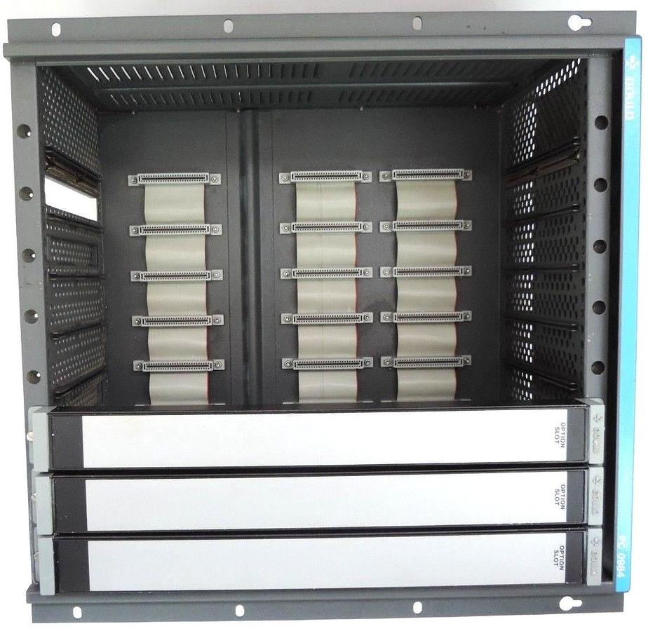 Used GOULD MODICON 8 SLOT RACK PC-0984-8 WITH 3 OPTION SLOT FILLERS, AS-9841-128