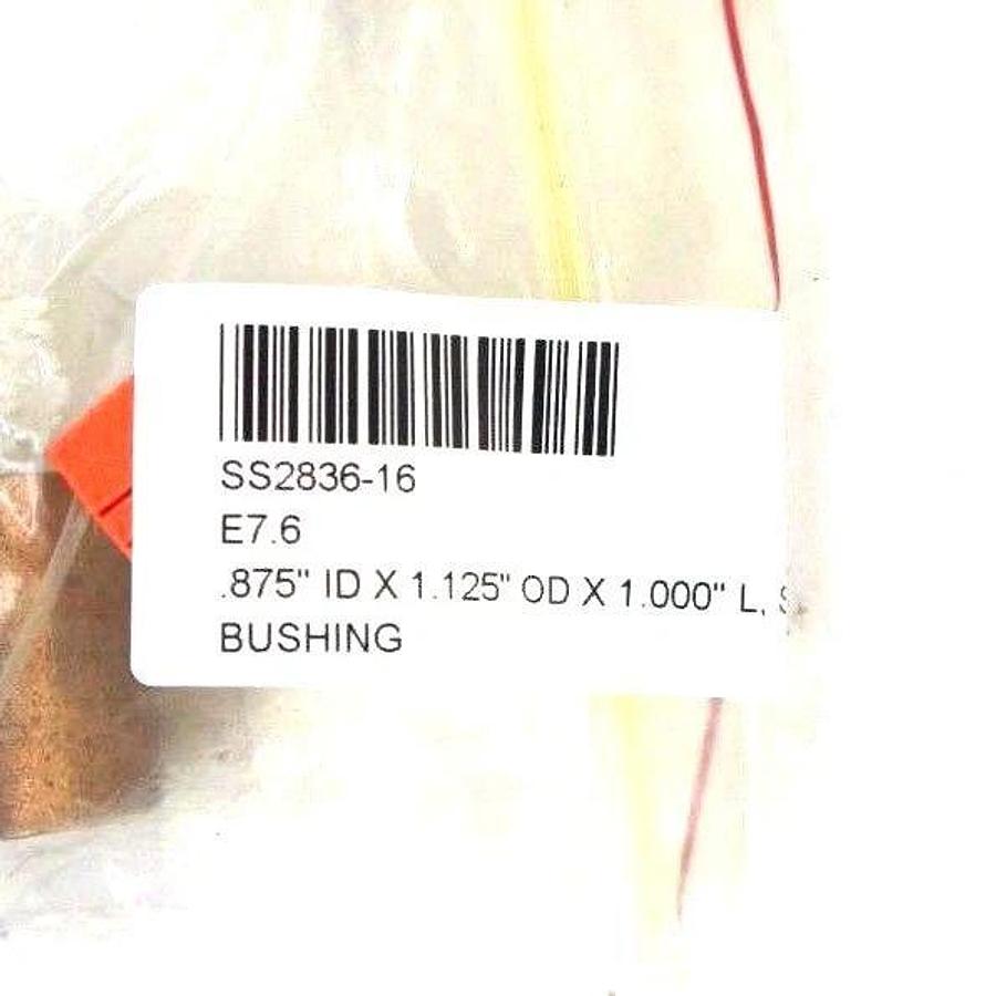 LOT OF 6 NEW GENERIC SS2836-16 BRONZE SLEEVE BEARINGS 0.875 ID, 1" L, SS283616