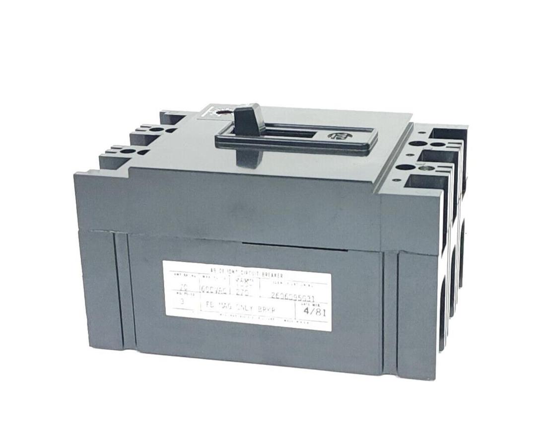 NEW WESTINGHOUSE 2606D95G31 CIRCUIT BREAKER 3P 70A 600VAC FB BKR MAG ONLY