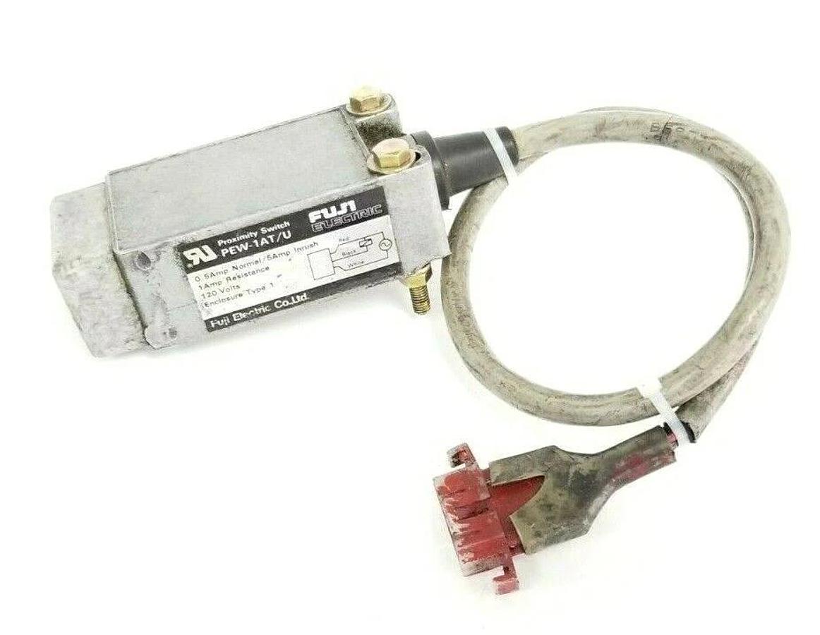 Used FUJI ELECTRIC PEW-1AT/U PROXIMITY SWITCH W/ 18.5 IN. CABLE 0.5A/5A 120V