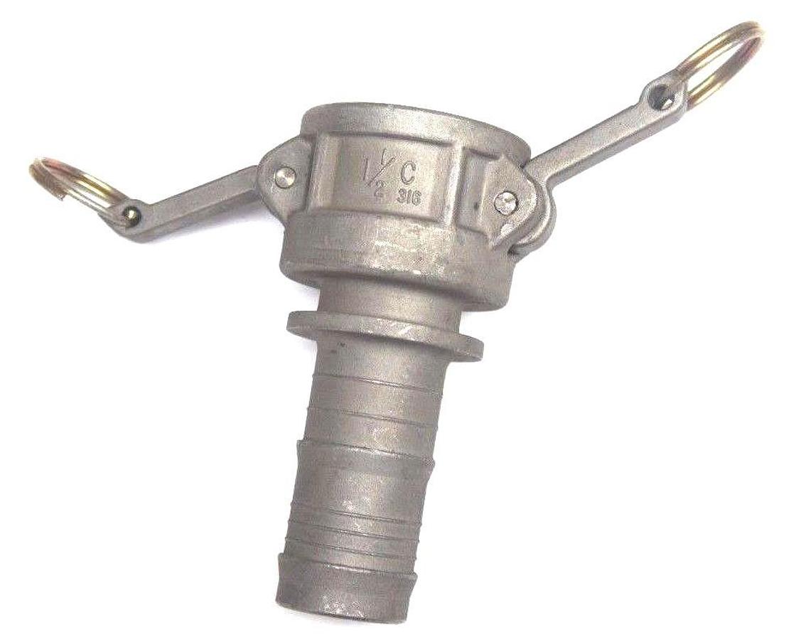Used NEW EVER-TITE 1-1/2-C-316 STAINLESS STEEL COUPLER 1-1/2", 3" BARB END, 112C316