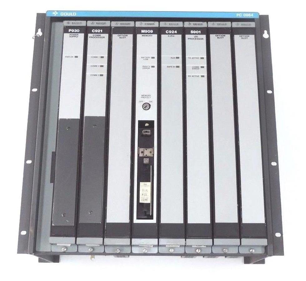 Used GOULD MODICON AS-984B-128 MODULE 200 I / O SYS 24BIT 128K W/ S902 MEMORY MODULE