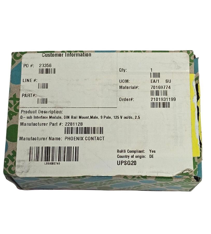 Used NIB PHOENIX CONTACT FLKM-D 9 SUB/S VARIOFACE MODULE 2281128