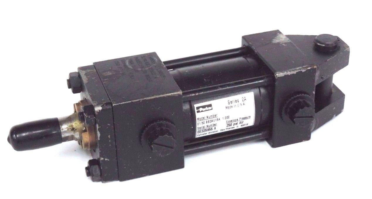 Used PARKER 01.50 BB2AU18A 1.000 CYLINDER SER. 2A ENVELOPE PRESSURE 250PSI