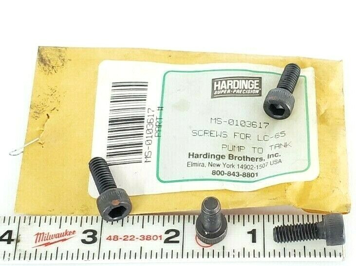 Used PACK OF 4 NEW HARDINGE MS-0103617 SCREWS FOR LC-65 PUMP TO TANK MS0103617