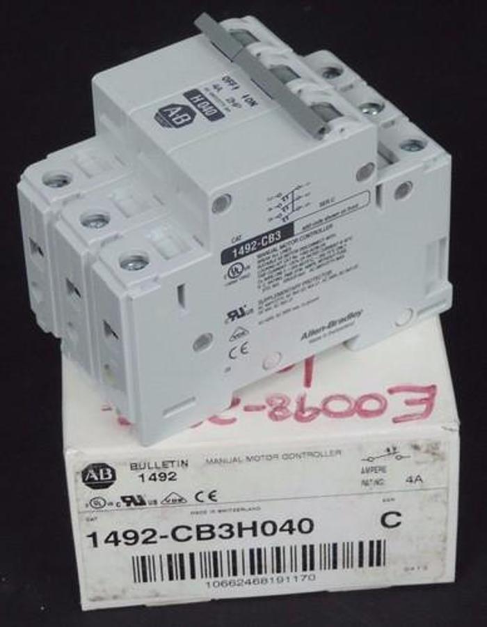 Used NIB ALLEN BRADLEY 1492-CB3H040 CIRCUIT BREAKER SER C 1492CB3H040