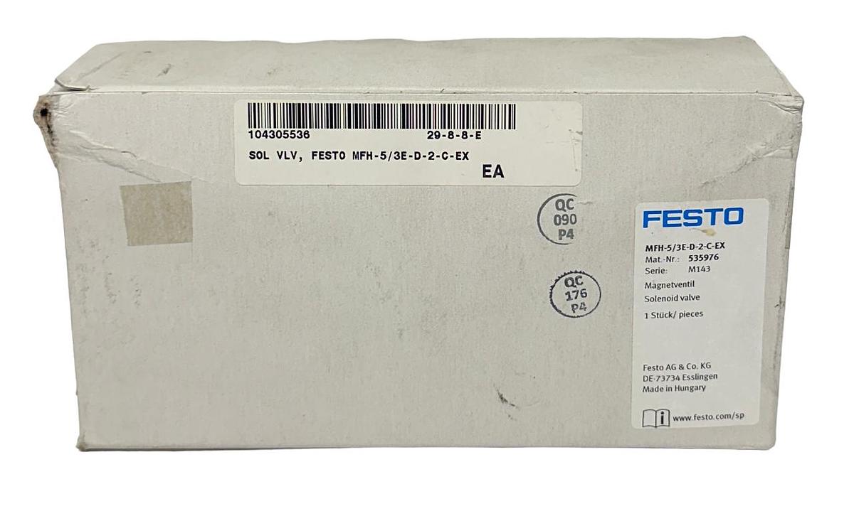 Used NEW FESTO MFH-5/3E-D-2-C-EX / 535976 ELECTRICAL AIR SOLENOID VALVE 5/3 1MPa NSMP