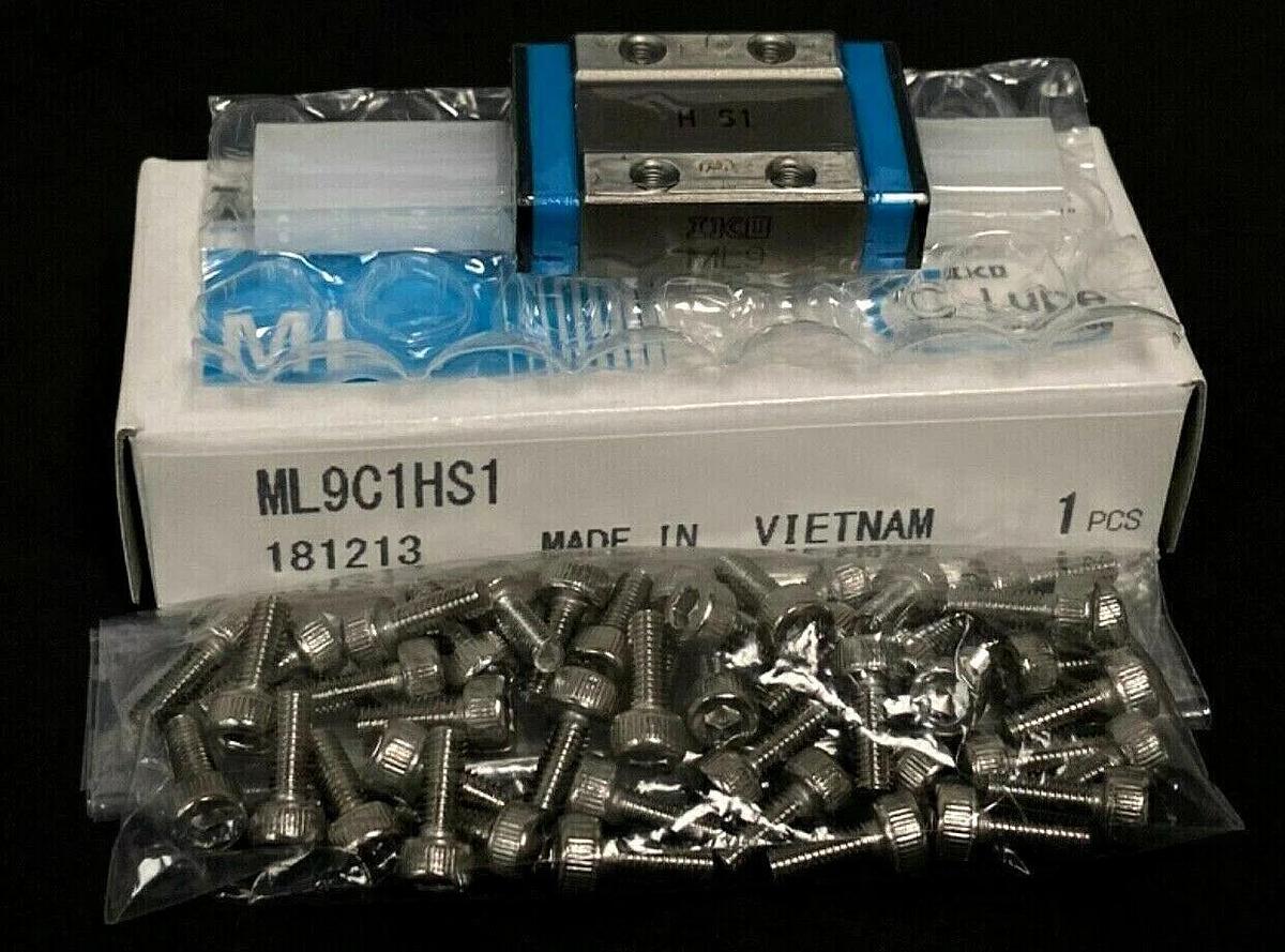 Used LOT OF 4 NEW IKO ML9C1HS1 LINEAR RAILS 181213 W/ SCREWS