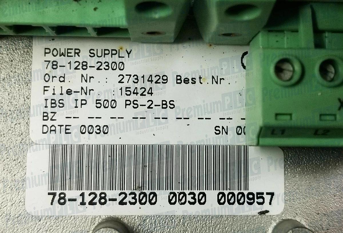 Used PHOENIX CONTACT IBS IP 500 PS-2-BS INTERBUS POWER SUPPLY UNIT 2731429