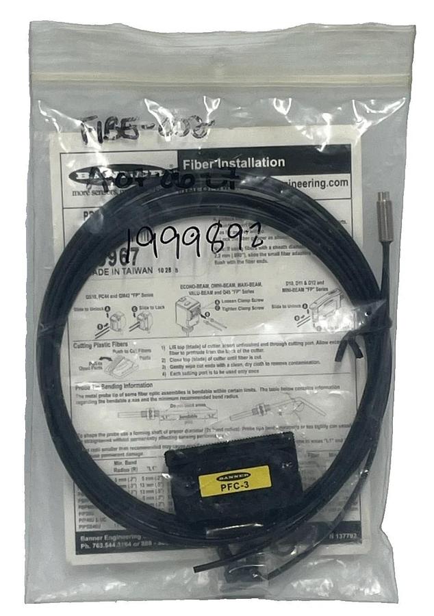 Banner Engineering PBT46U Diffuse Plastic Fiber Optic Cable 25967 M6 Thread