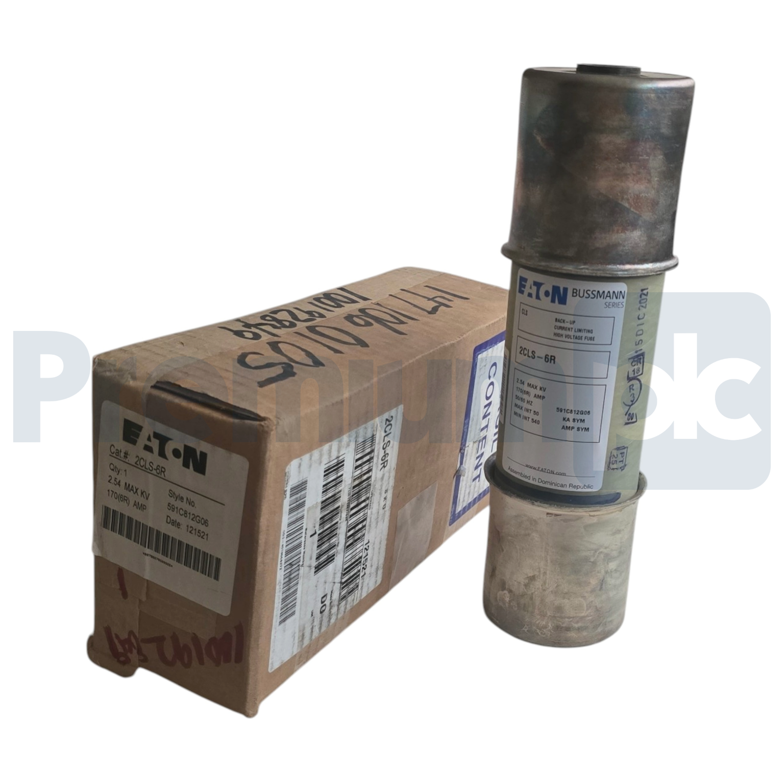 Used Eaton Bussmann 2CLS-6R | 591C812G06 Single Barrel Fuse 2.54kV 170A 6R NSMP
