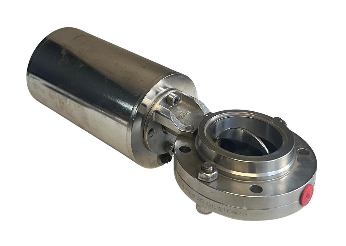 Used KIESELMANN 4200.100.000 / 4200100000 SPRING TENSION BUTTERFLY VALVE 2.5'' USNP