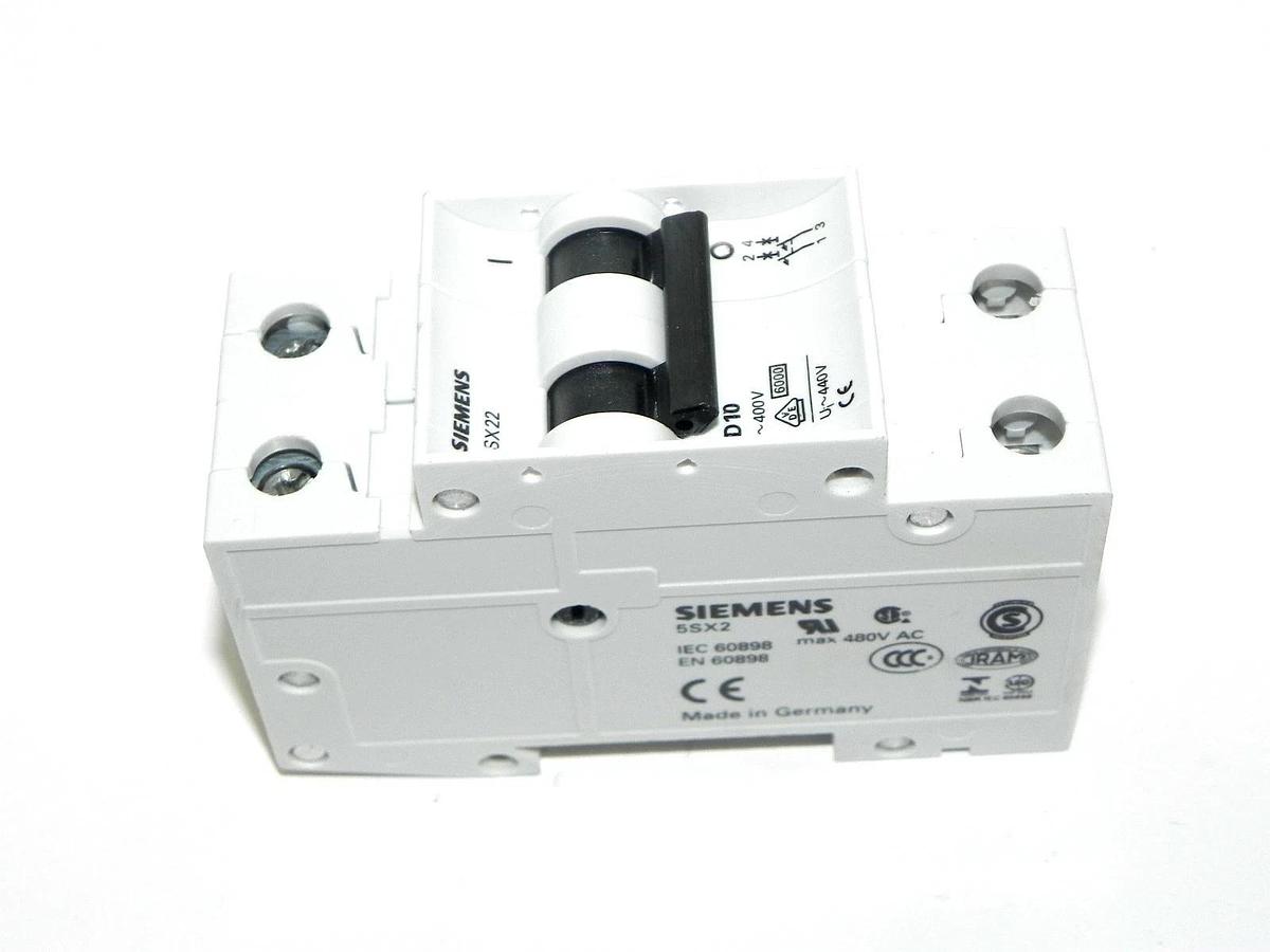 Used SIEMENS 5SX22D10 CIRCUIT BREAKER 400V, 5SX22, 5SX2, 480V AC MAX.