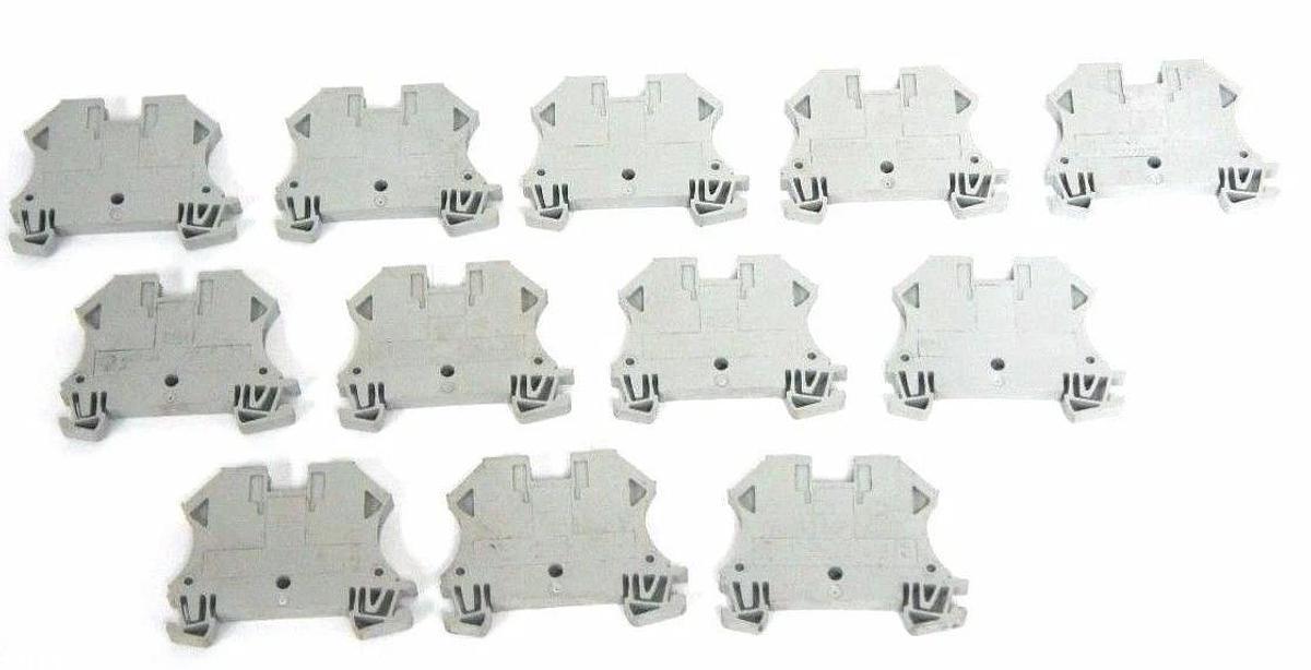Used LOT OF 12 ALLEN BRADLEY 1492-J4 GRAY TERMINAL BLOCKS 4MM, 22-10AWG, 800V, 1492J4