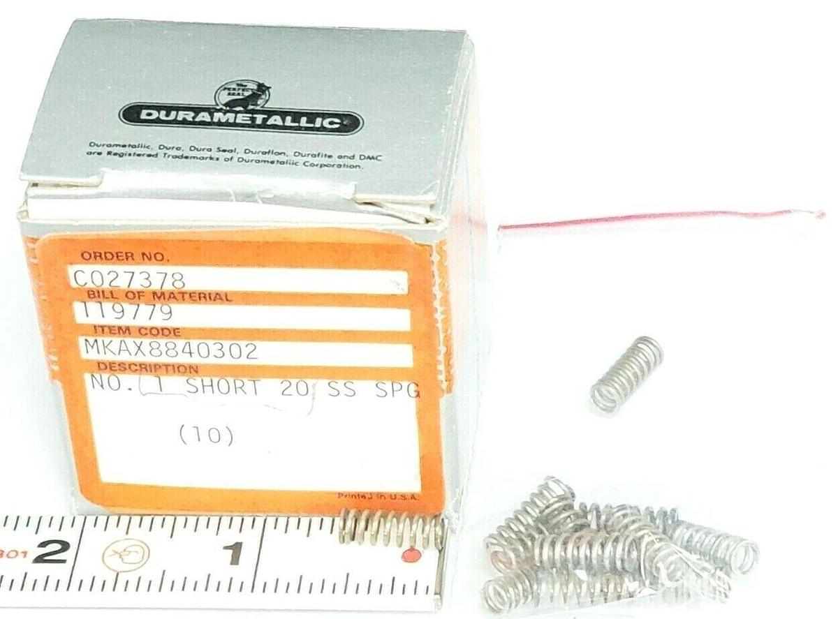 Used LOT OF 13 NEW DURAMETALLIC 119779 NO. 1 SHORT 20 SS SPRINGS