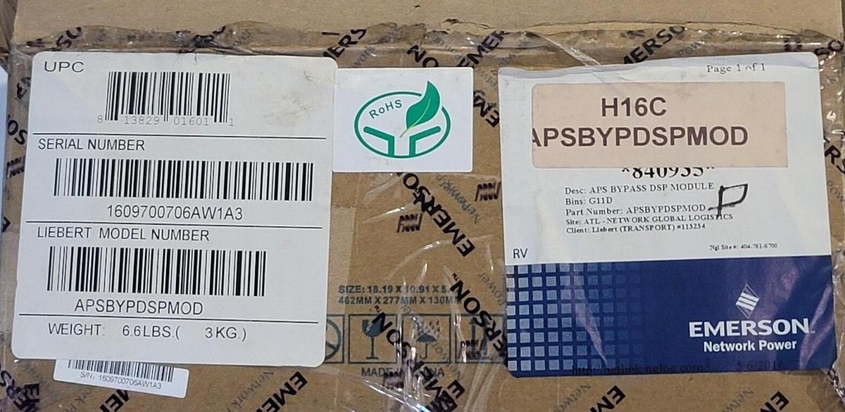 Used NEW EMERSON LIEBERT APSBYPDSPMOD APS BYPASS DSP MODULE