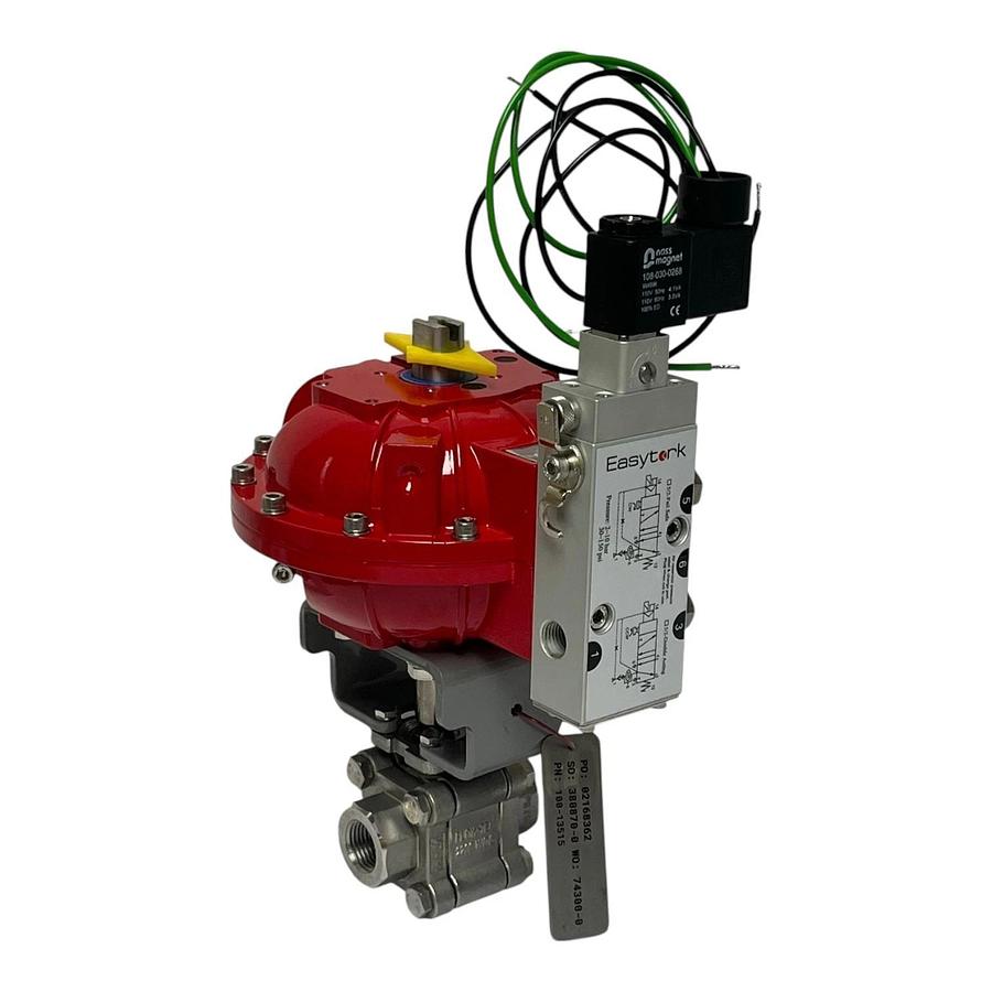 Flow-Tek 1/2" 2200 WOG Ball Valve Easytork Actuator Nass Magnet 110V Solenoid