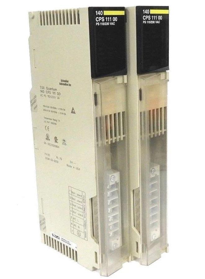 Used LOT OF 2 SCHNEIDER MODICON 140-CPS-111-00 AS PS 115/230V 3A MODULE PV:00 RL79