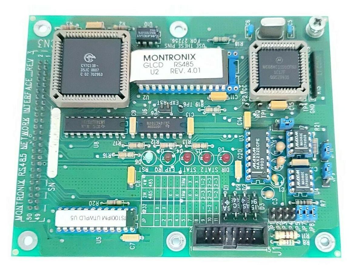 Used MONTRONIX RS485 NETWORK INTERFACE REV. 3 BOARD GLCD RS485 U2 REV. 4.01