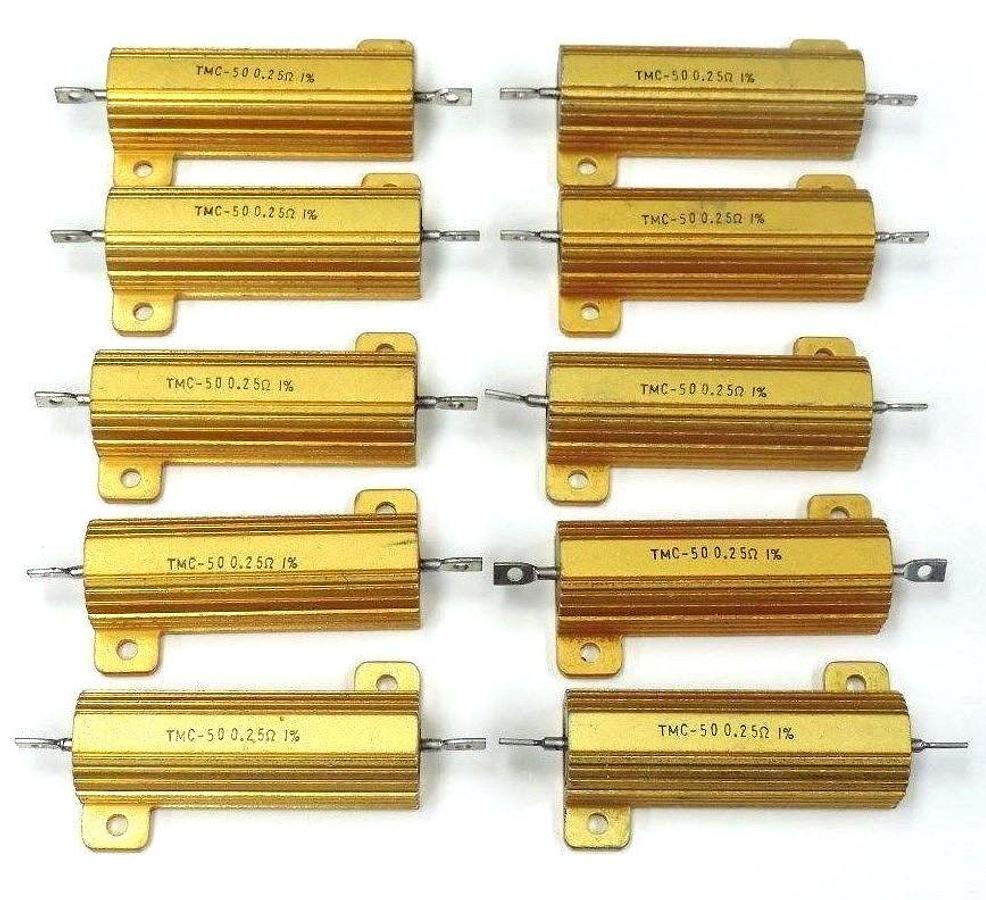 Used LOT OF 10 NEW DALE TMC-500.25 RES CHAS MNT 500 OHM 1% 50W RESISTORS TMC50025