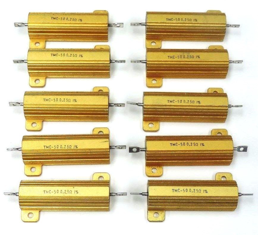 Used LOT OF 10 NEW DALE TMC-500.25 RES CHAS MNT 500 OHM 1% 50W RESISTORS TMC50025