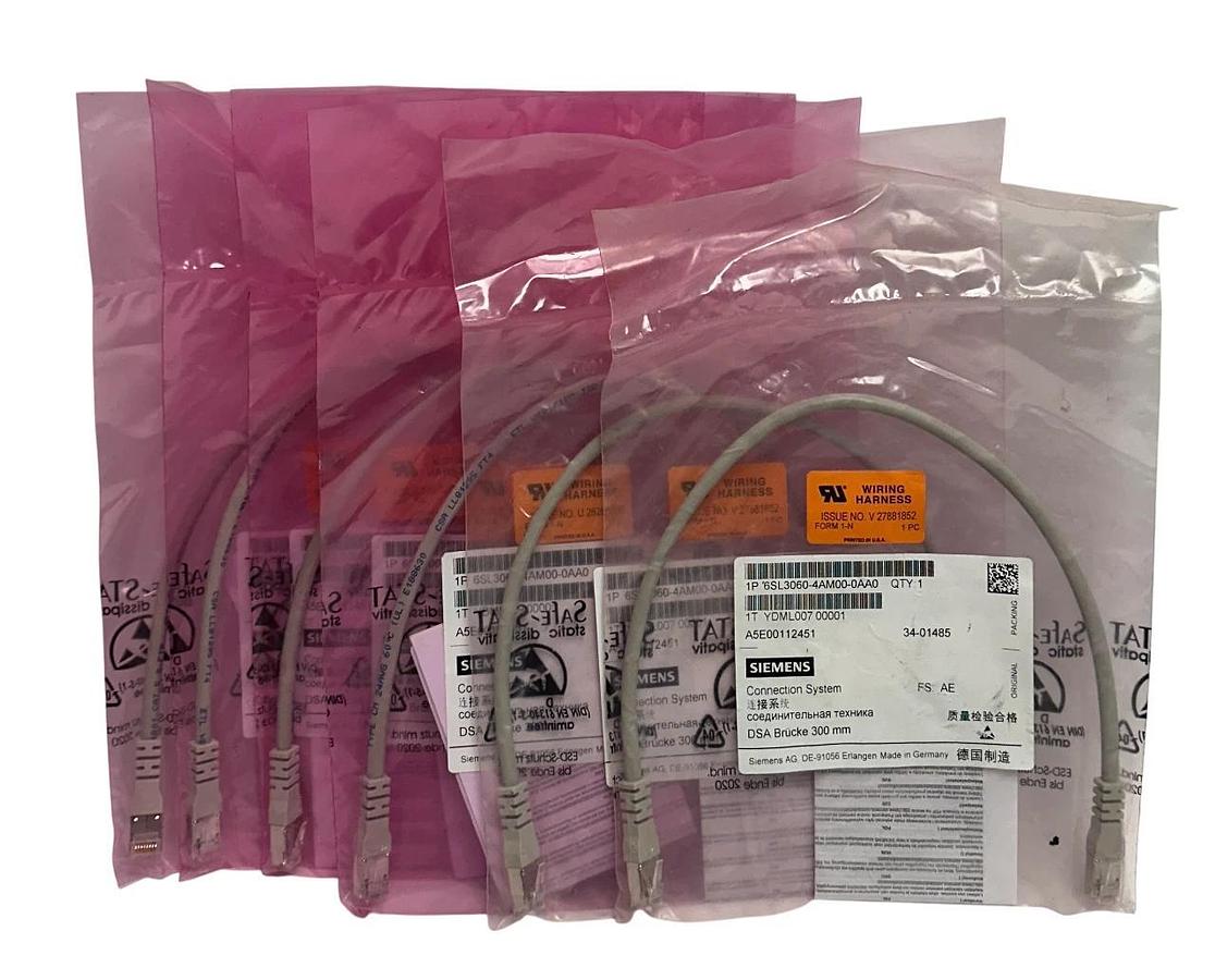 Used 6 SIEMENS 6SL3060-4AM00-0AA0 / 6SL30604AM000AA0 CONNECTION SYSTEM CABLES NSFS