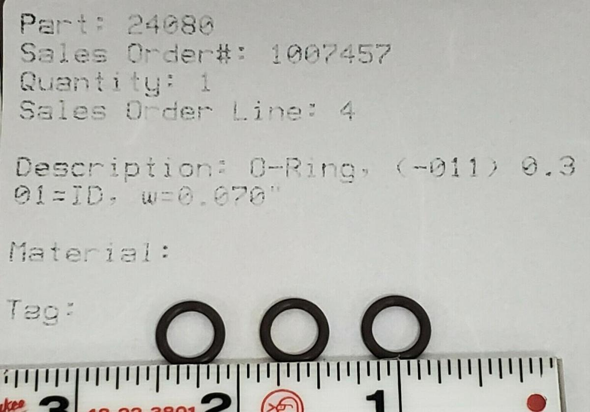 Used LOT OF 3 NEW BAUMANN 24080 O-RINGS (-11) 0.301=ID W=0.070''