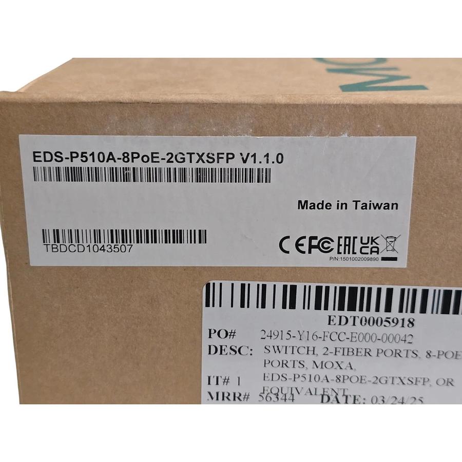 Moxa EDS-P510A Managed Ethernet PoE+ Switch EDS-P510A-8PoE-2GTXSFP V1.1.0 NSMP