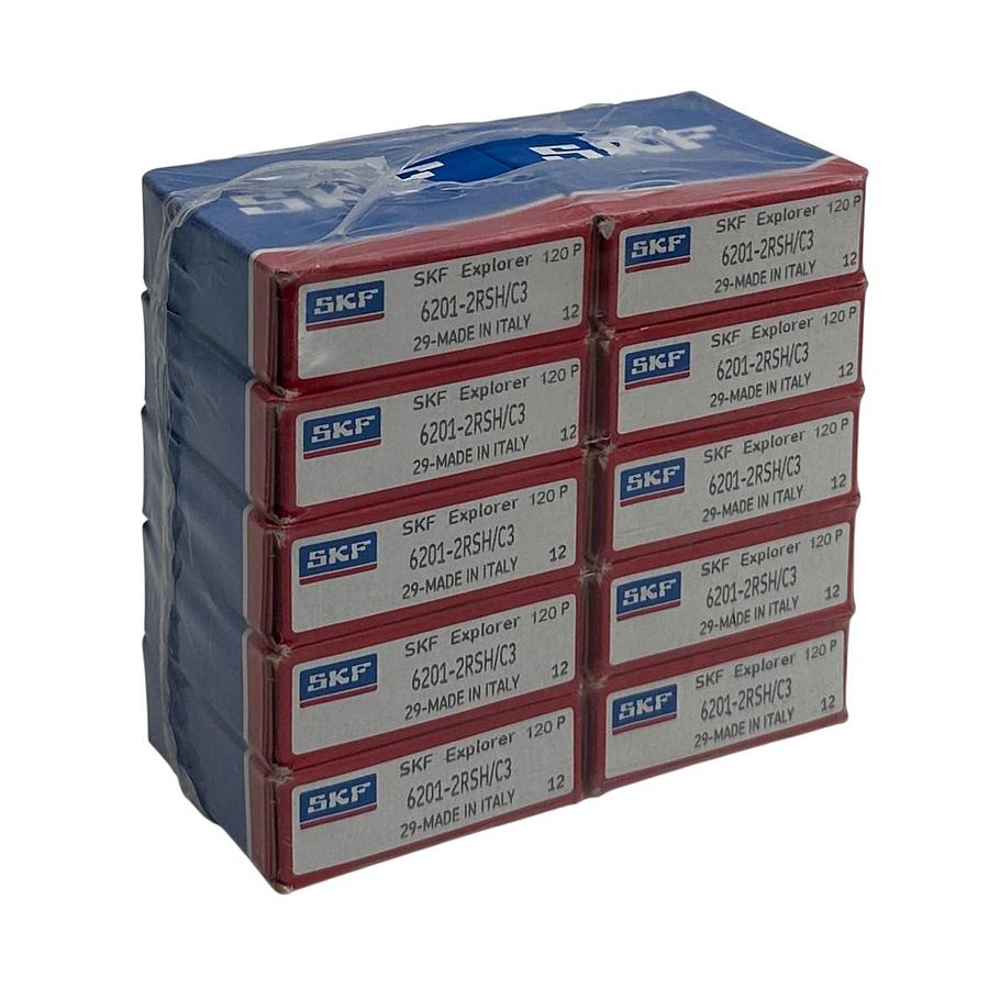 Used 10 SKF 6201-2RSH/C3 / 62012RSHC3 EXPLORER DEEP GROOVE BALL BEARINGS RADIAL NSFS