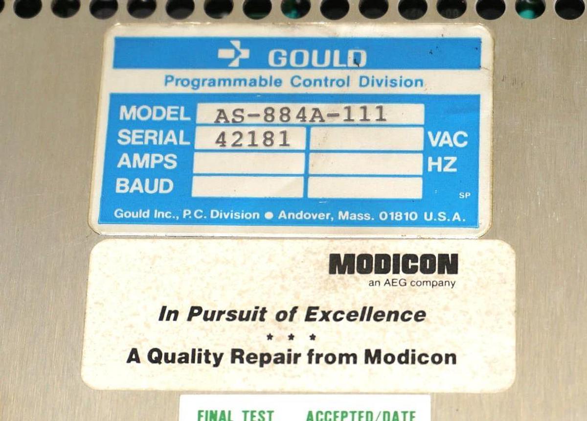 Refurbished GOULD MODICON AS-884A-111 CONTROL MODULE 2K W/ MOD BUS PORT AS884A111