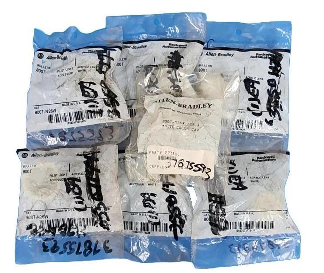 Used LOT OF 7 NEW ALLEN BRADLEY 800T-N26W SER. C LENSES WHITE