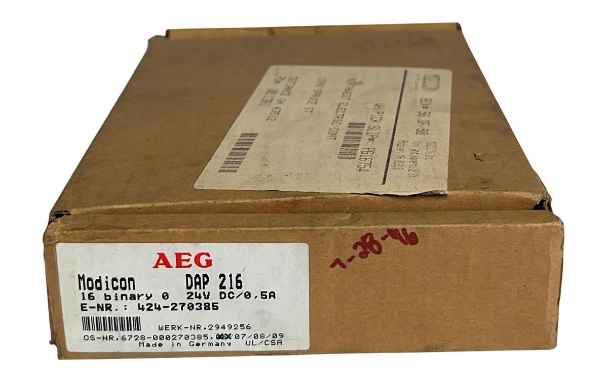 Used AEG MODICON AS-BDAP-216 / DAP 216 TSX OUTPUT MODULE 16 BINARY 24VDC 0.5A NSMP