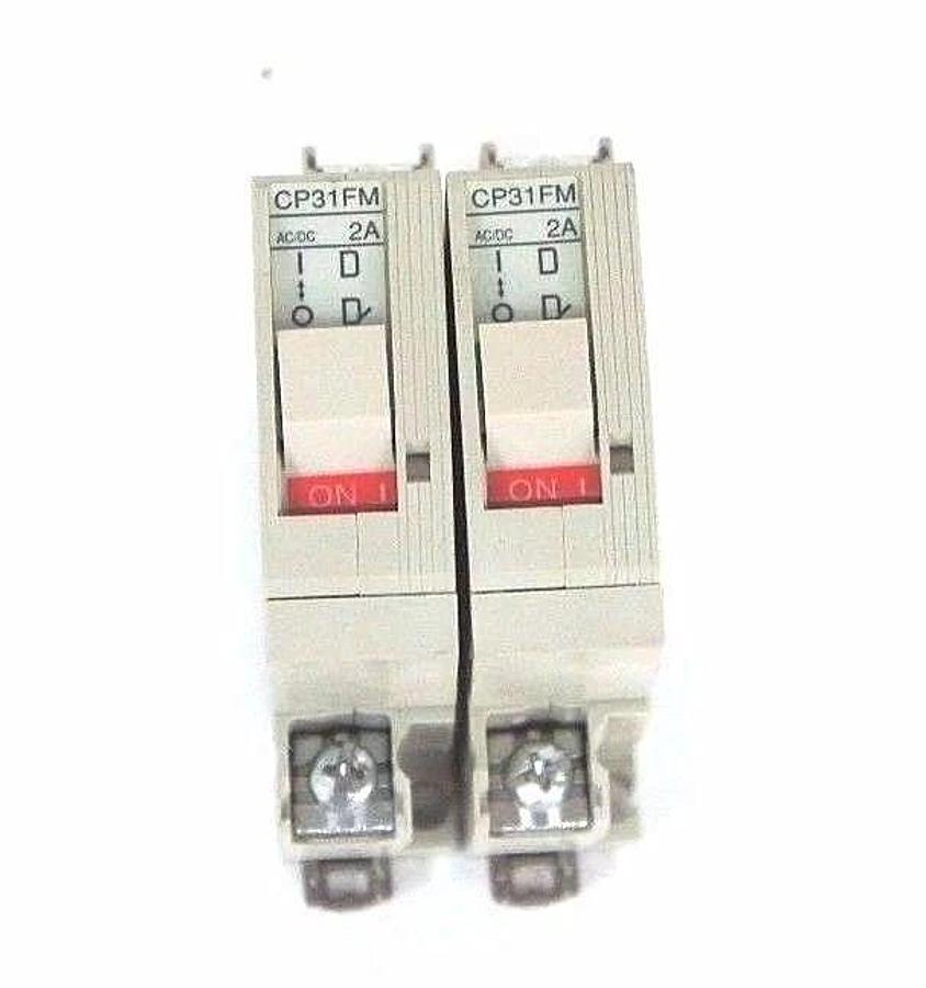Used LOT OF 2 FUJI CP31FM/2 CIRCUIT PROTECTORS CP31FM 2 AMP BREAKERS