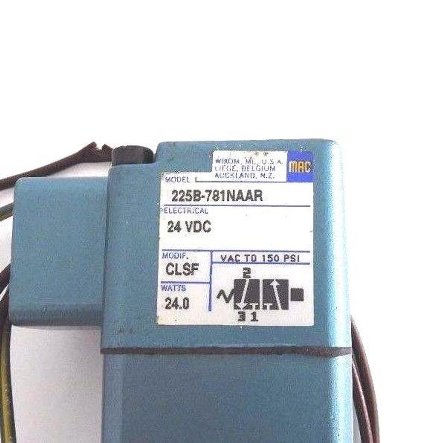 Used NEW MAC 225B-781NAAR SOLENOID VALVE 1/4" NPT 24VDC, 24.0 WATT, 225B781NAAR