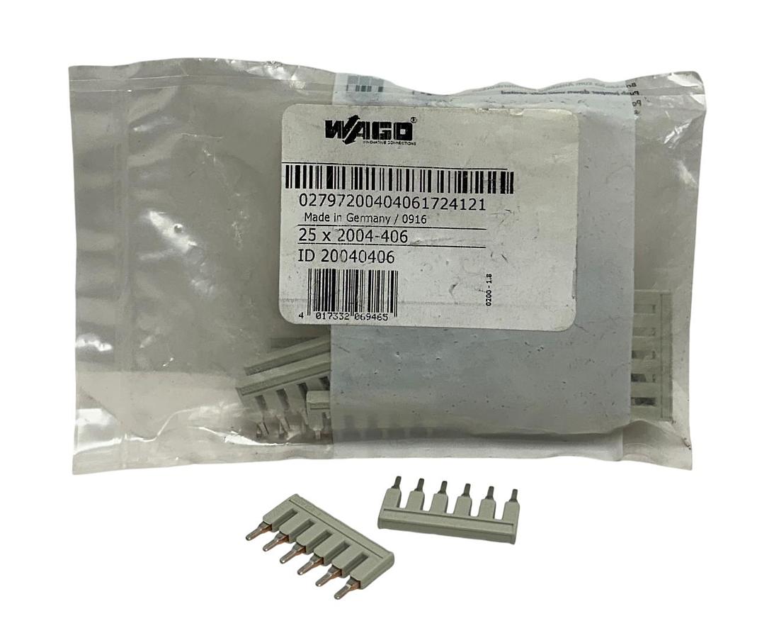 Used 18 WAGO 2004-406 / 2004406 TOPJOB S 6-WAY SIDE JUMPERS PUSH-IN SERIES 204 NSMP