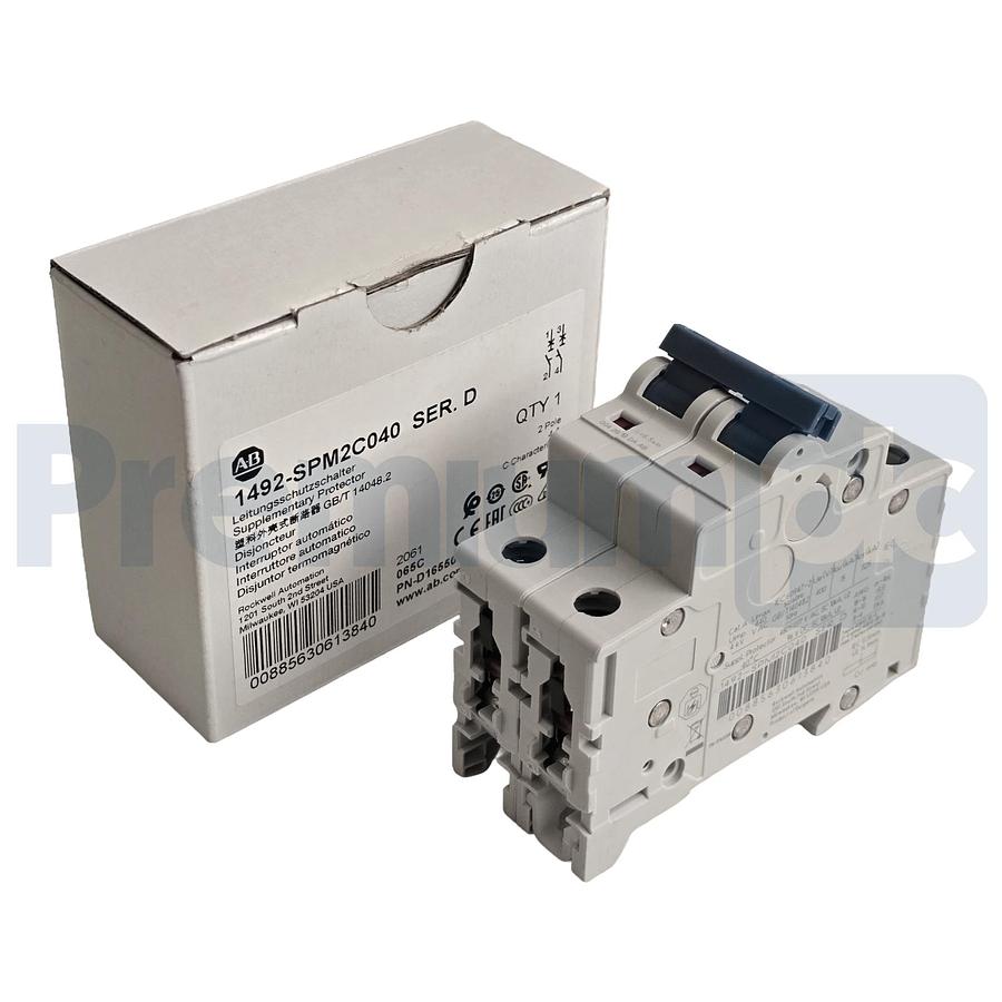 Used Allen-Bradley 1492-SPM2C040 /D Supplementary Protector 4A 2P Circuit Breaker NEW