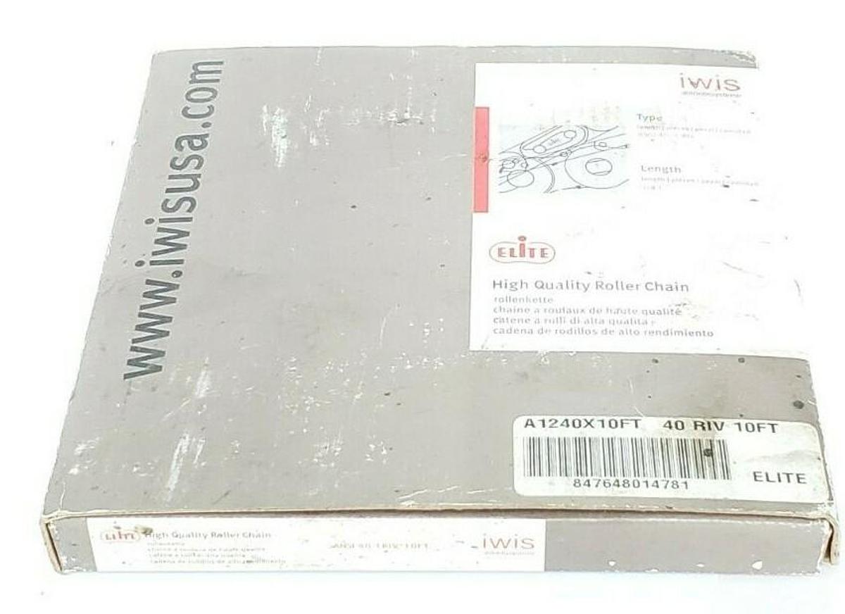 Used NEW ELITE IWIS A1240X10FT 40 RIV 10FT ROLLER CHAIN