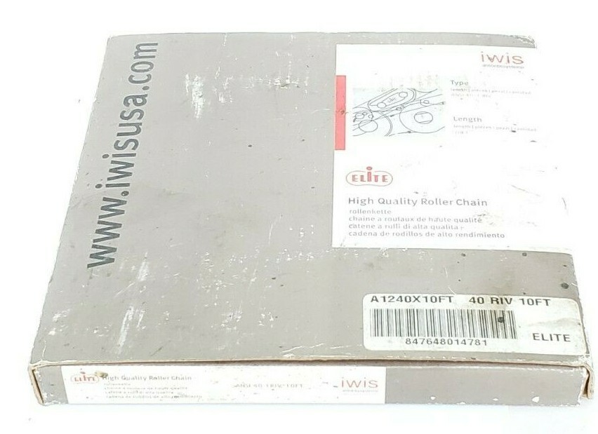 Used NEW ELITE IWIS A1240X10FT 40 RIV 10FT ROLLER CHAIN