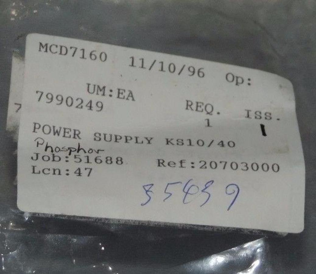 Used NEW APPLIED KILOVOLTS KS10/40 HIGH VOLTAGE POWER SUPPLY