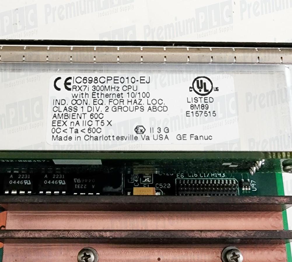 Used USED GE FANUC IC698CPE010-EJ PACSystems RX7i 300MHz CPU MODULE w/ETHERNET 10/100