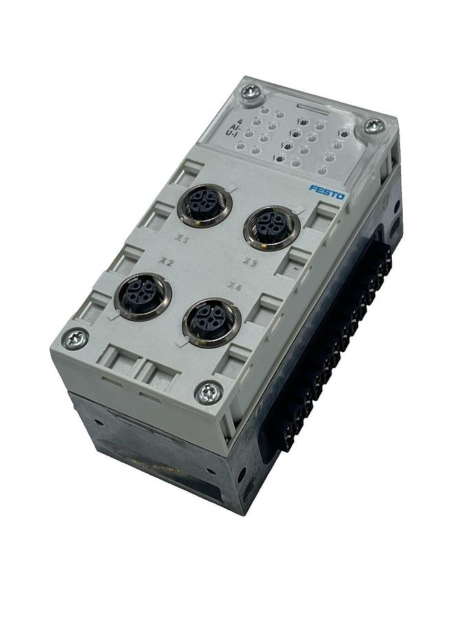 Used Festo CPX-AB-4-M12x2-5P-R-M3 (546997) with CPX-M-GE-EV Interlinking Block