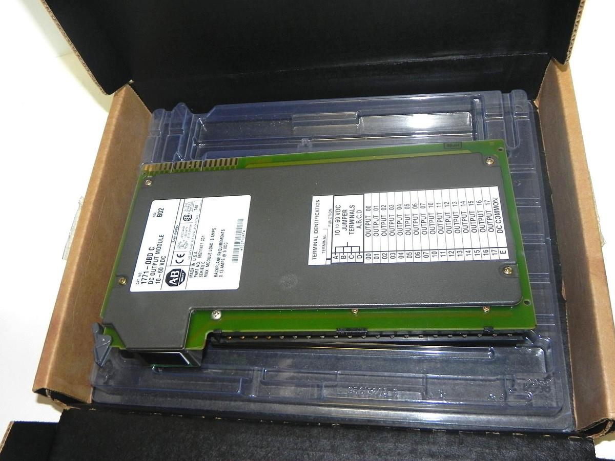 Used ALLEN BRADLEY 1771-OBD/C DC OUTPUT MODULE 1771OBD REV. B02 P/N: 96211471 C01
