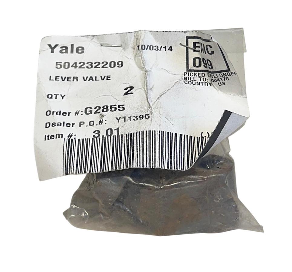 Used 2 YALE 504232209 / YT504232209 OEM CONTROL LEVER VALVES FOR FORKLIFT NSNP