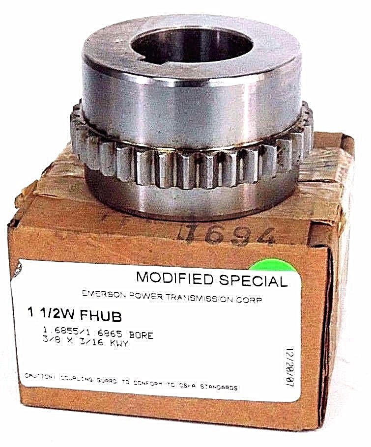 Used NIB EMERSON KOP-FLEX 1-1/2W FHUB FLEX GEAR HUB COUPLING 1.6855 / 1.6865 BORE