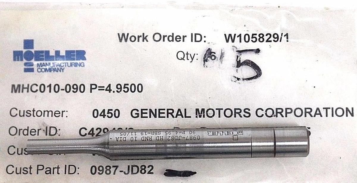 Used NIB MOELLER MHC010-090 P=4.9500 PUNCH 0987-JD82 - LOT OF 4