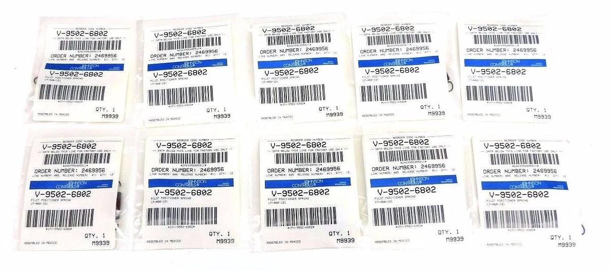Used LOT OF 10 NIB JOHNSON CONTROLS V-9502-6802 PILOT POSITIONER SPRINGS V95026802