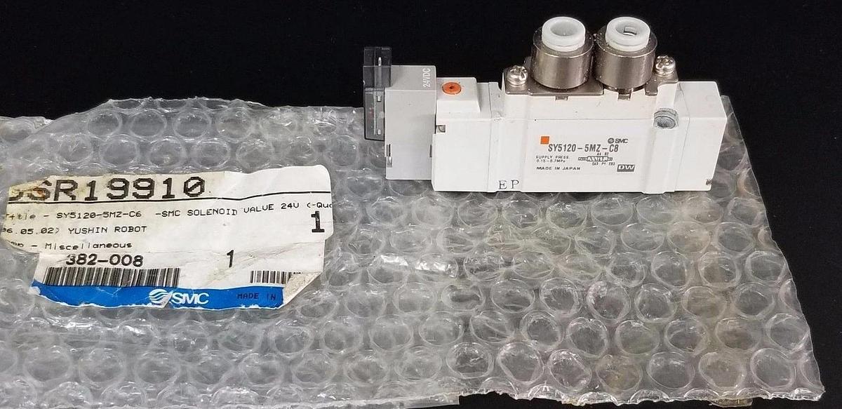 Used SMC SY5120-5MZ-C8 SOLENOID VALVE SY51205MZC8, 24VDC