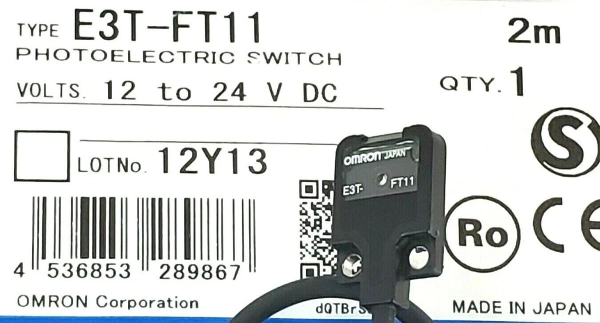 Used NEW OMRON E3T-FT11 PHOTOELECTRIC SWITCH 2M 12-24VDC E3TFT11