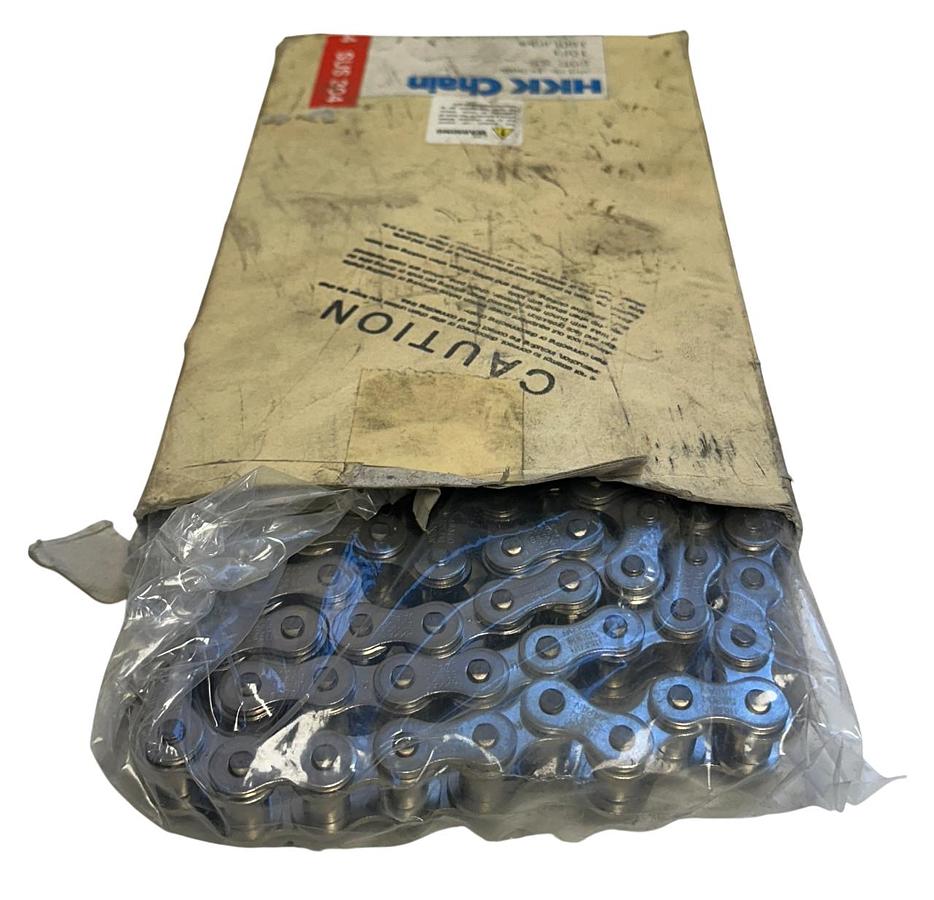 Used HKK CHAIN 60R-SS / 60RSS ANSI ROLLER CHAIN 10FT 160 LINKS 304 STAINLESS NSMP